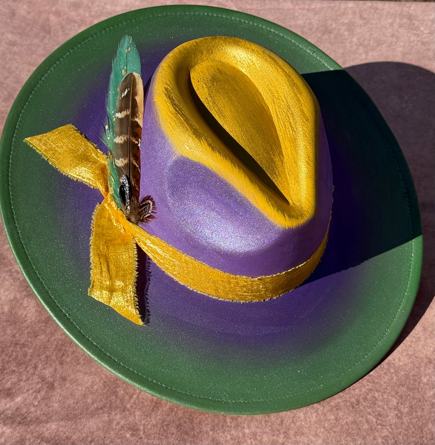Custom Mardi Gras Fedora Hat