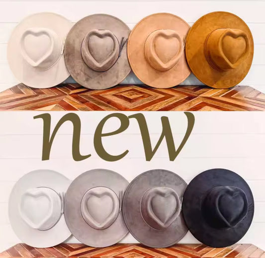 Hearted widebrim Vegan Fedora Hat