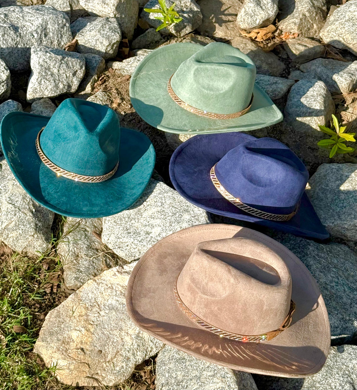 Rose Gold Suede Cowboy Hat