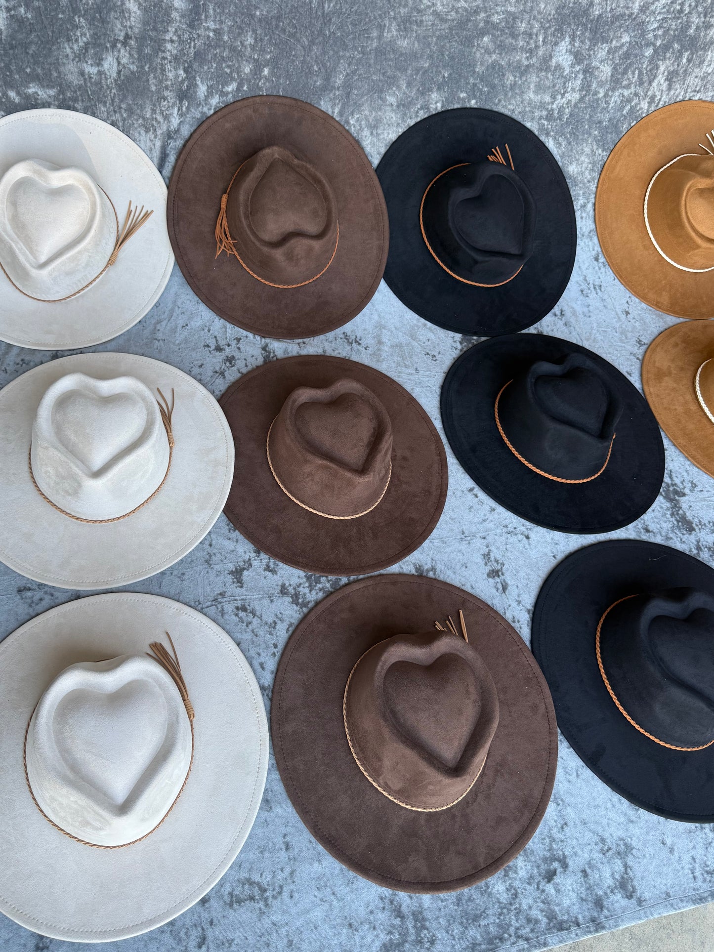 Hearted widebrim Vegan Fedora Hat