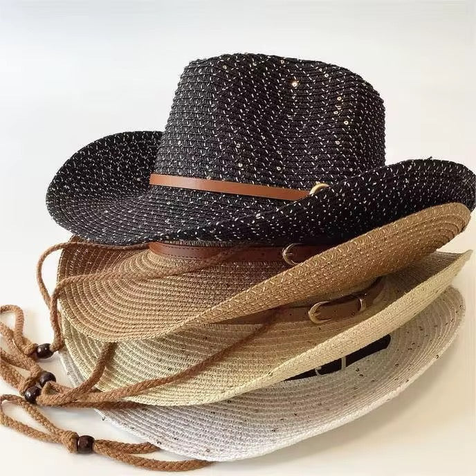 Western Spark Woven Straw Cowboy Hat