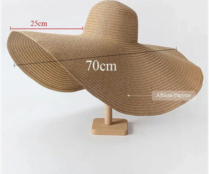 Jumbo floppy Beach hat- Khaki - Accessorizmee