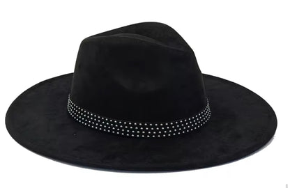 Suede Wide Brim Fedora-Dance