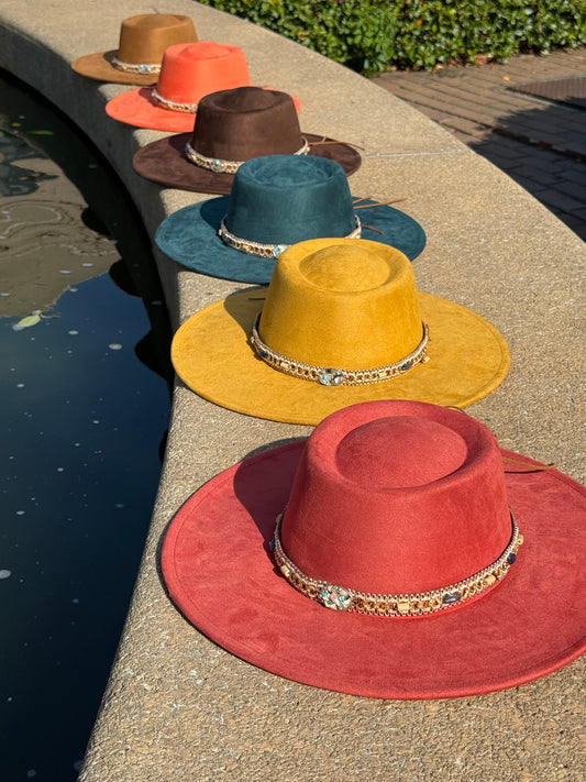 Round Rockme Boater Brim Fedora Hat