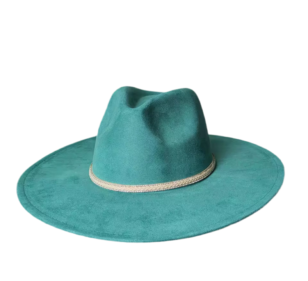 Dazzleme Suede Wide Brim Fedora Hat - Vegan Suede Material, Adjustable Straps, 10cm Brim, 12cm Height, Unisex Fashion Accessory - Accessorizmee