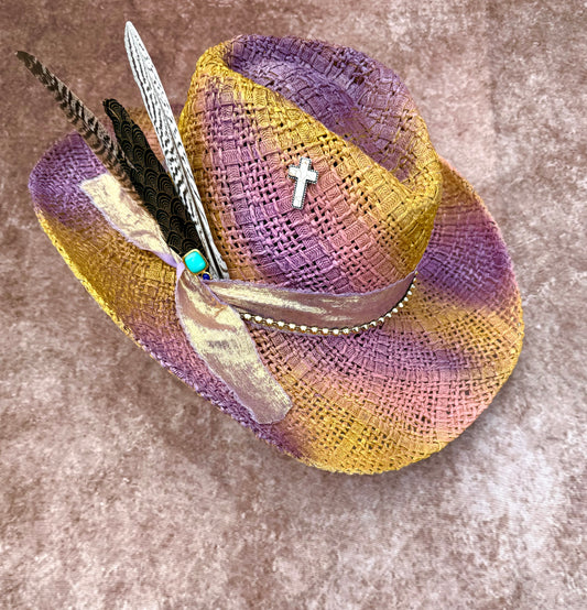 Custom painted Cowboy Straw Hat - Accessorizmee