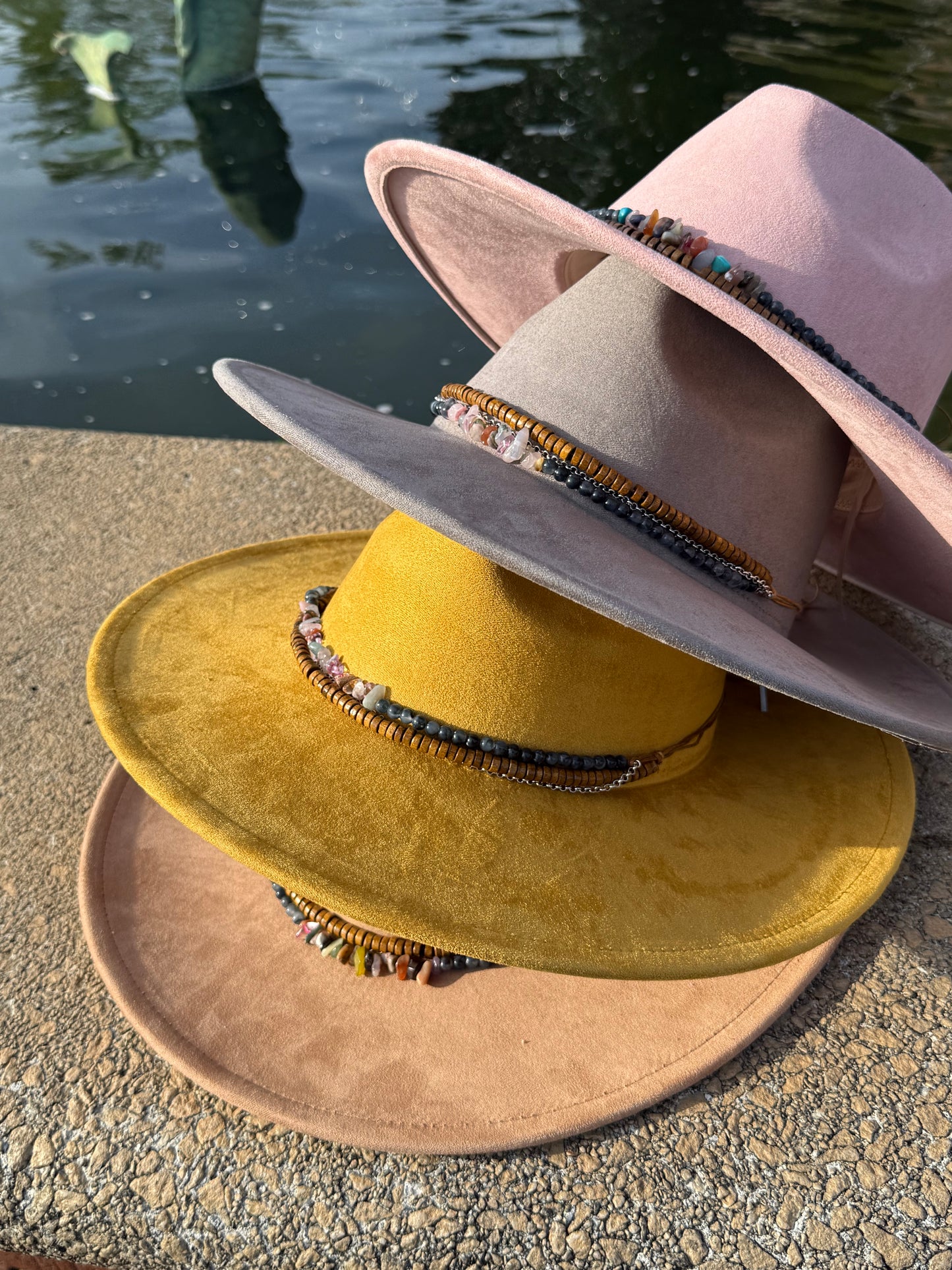Stoned Suede Wide Brim Fedora