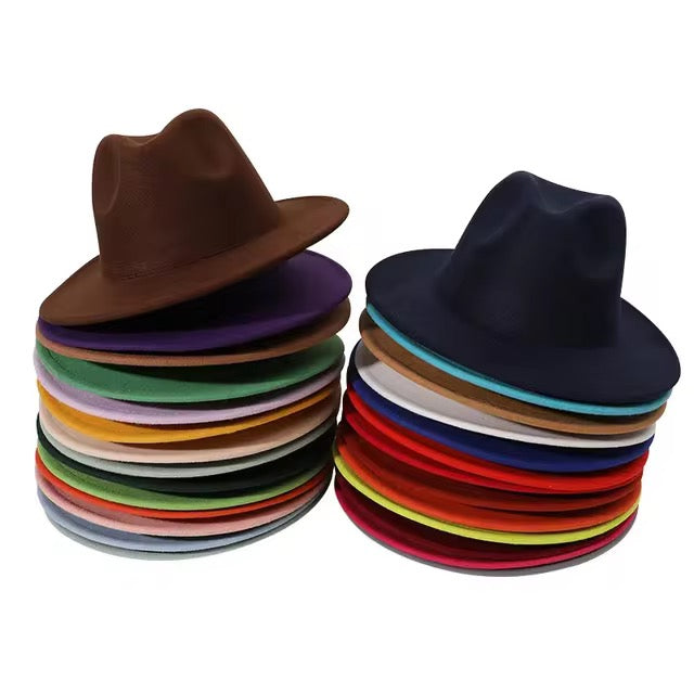 Diamond Fedora Hat, Felt Stiff Brim Hat, Men Hat, Women Wide Brim Hat, Stiff Fedora Hat, Men Wide Brim - Accessorizmee