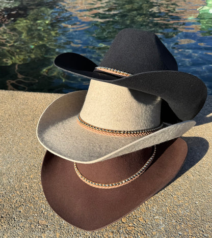 Chique 100% Wool Cowboy Hat Solid, Solid Cowboy Hat for Burning