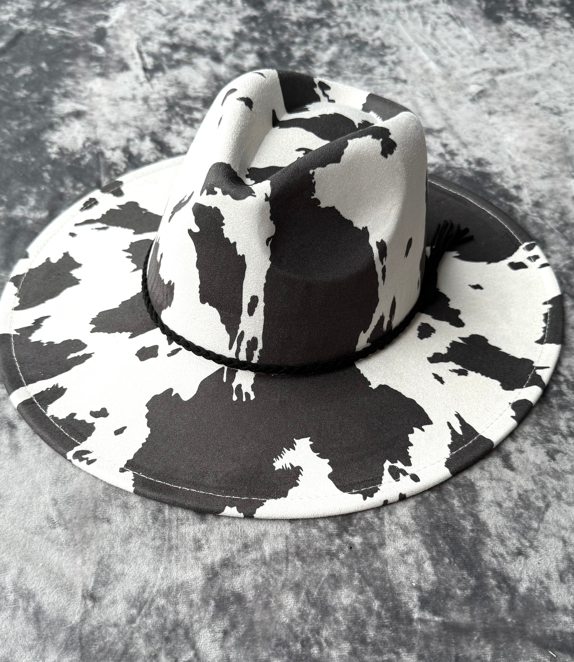 Everyday premium Suede Fedora Hat-Cowprint - Accessorizmee