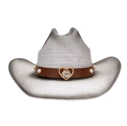 Southern Straw Diamond Cowboy Hat Hand-Woven Diamond Design Adjustable Straps 56-58cm Natural Grass Riffia Seagrass Sun Protection Western Style Unisex
