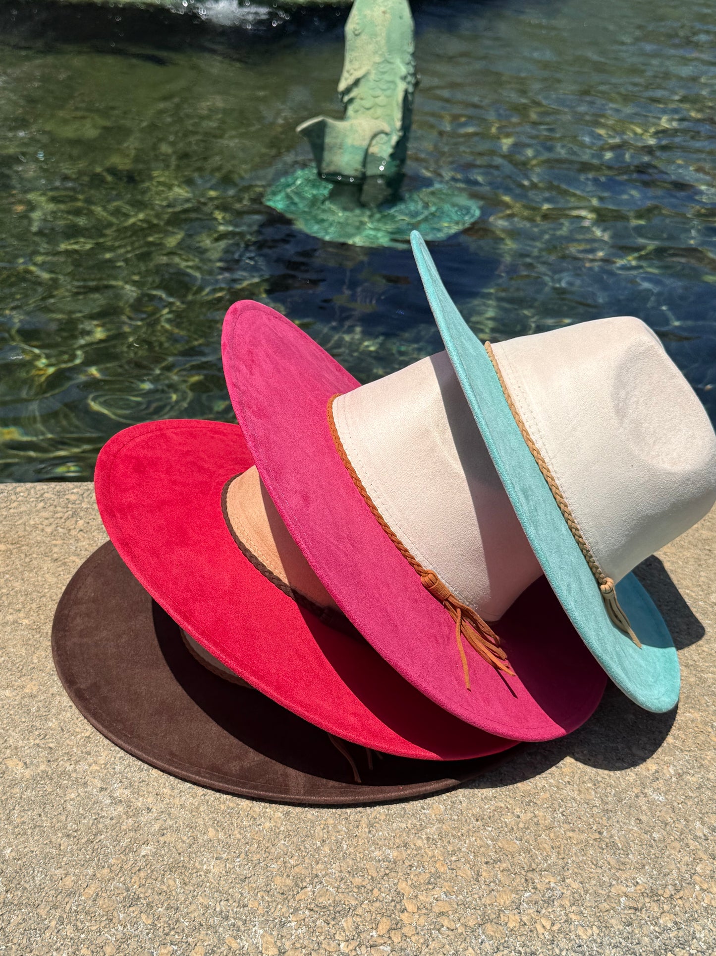 Two Toned Vegan Suede Hat Blank, Hat for Burning, Hat Pyrography, Fedora Hat, Wide Brim Hat, Hat for Engraving