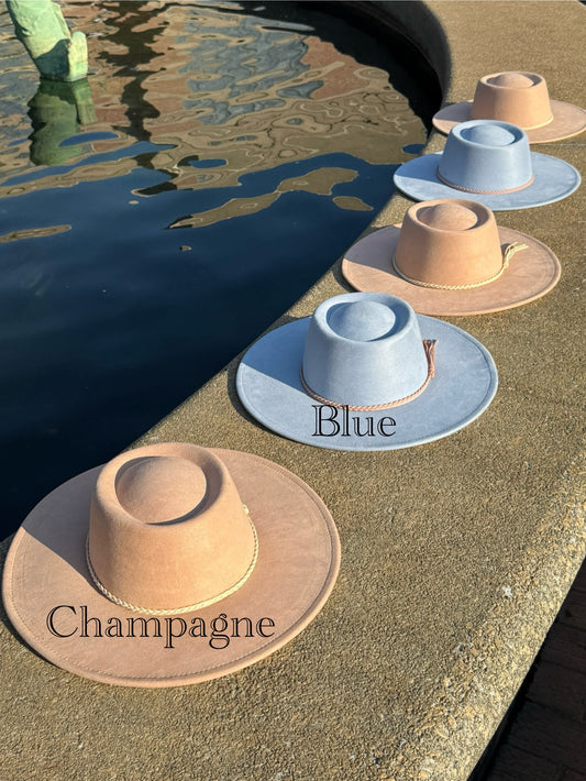 Vegan Suede Classic Wide Brim-Style Hat – Unisex ,Adjustable & Stylish Suitable for Pyrography, Laser Engraving