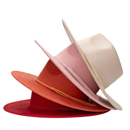Vegan Suede Classic Wide Brim-Style Hat – Unisex ,Adjustable & Stylish Suitable for Pyrography, Laser Engraving