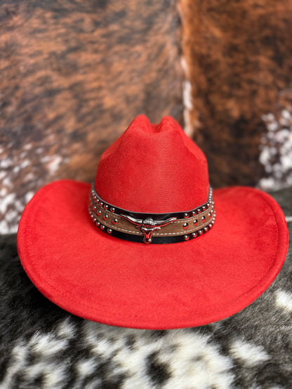 Premium Suede Cowboy Hat - Adjustable Straps Inside, Unisex Design, Size 56-58cm, Western Style, Fashionable & Functional, Shipped in a Box - Accessorizmee