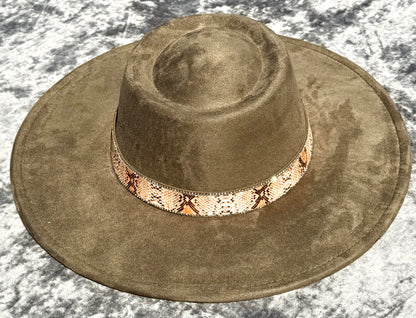 Round Boater Brim Animal Print Hat