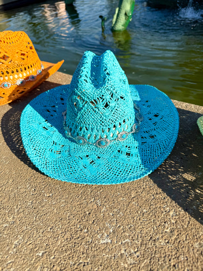 Spring Chain Hand Woven Straw Cowboy Hat