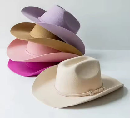 100% Wool Belted Cowboy Hat Solid, Solid Cowboy Hat for Burning,
