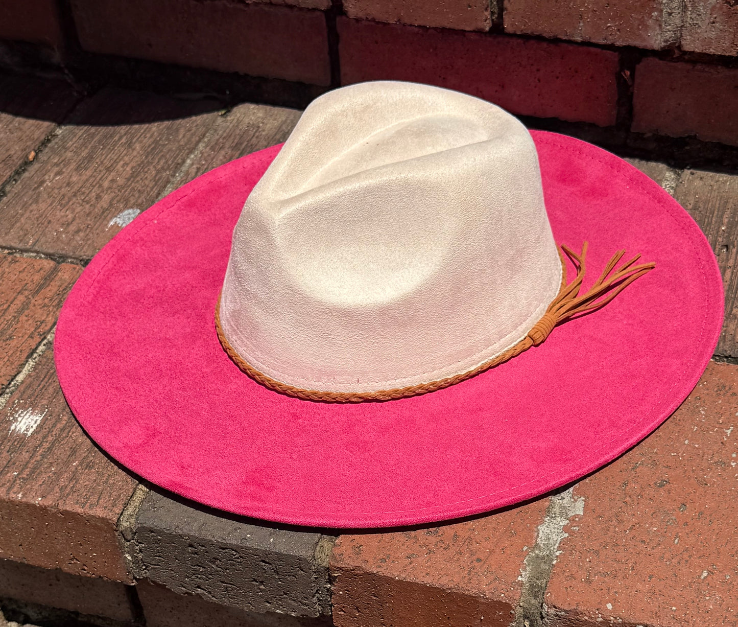 Two Toned Vegan Suede Hat Blank, Hat for Burning, Hat Pyrography, Fedora Hat, Wide Brim Hat, Hat for Engraving