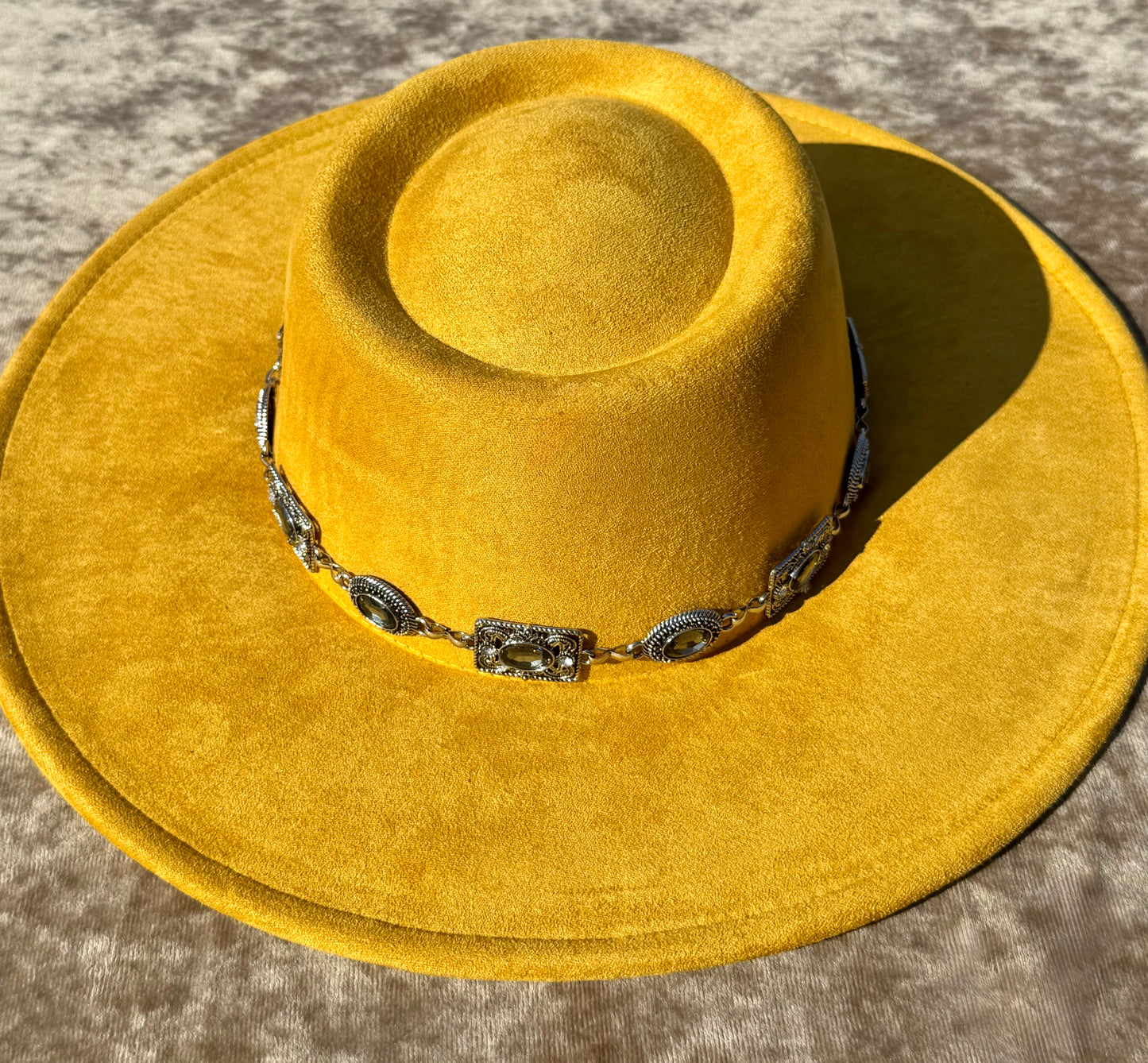 Round Boater Brim Diamond Dust Hat -Unisex ,Adjustable & Stylish Suitable for Pyrography, Laser Engraving