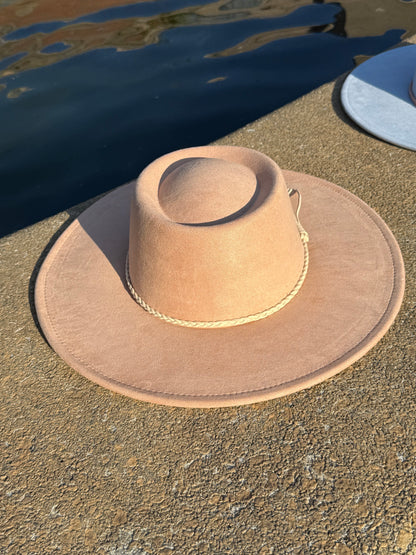 Flat Boater widebrim Vegan Fedora Hat