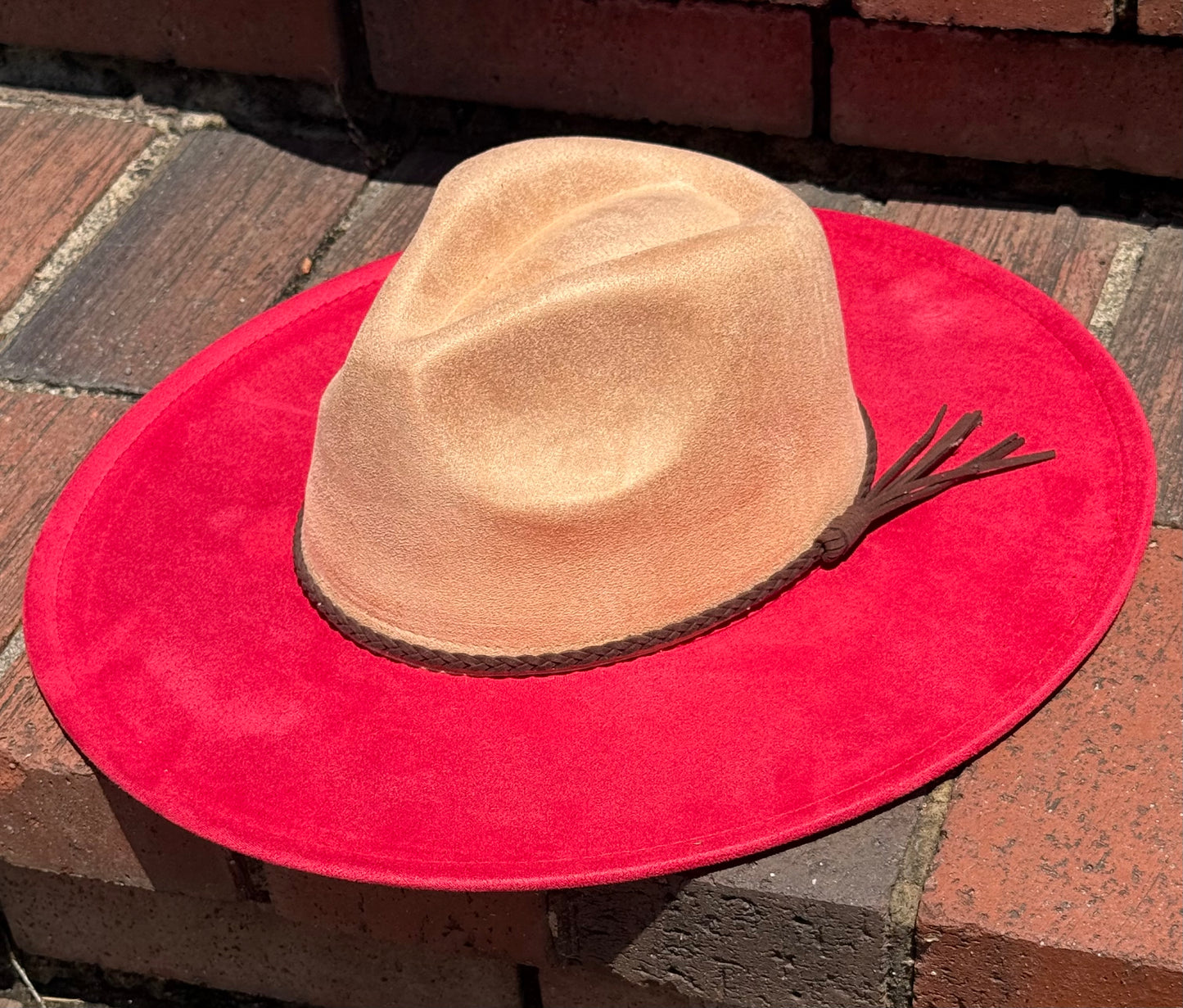 Two Toned Vegan Suede Hat Blank, Hat for Burning, Hat Pyrography, Fedora Hat, Wide Brim Hat, Hat for Engraving