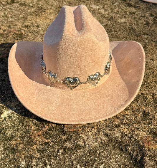 Premium Hearted Suede pinched Cowboy Hat