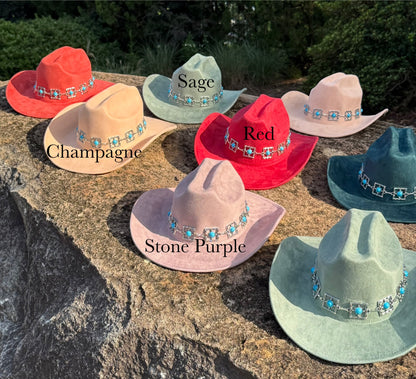 Premium Parly Suede pinched Cowboy Hat