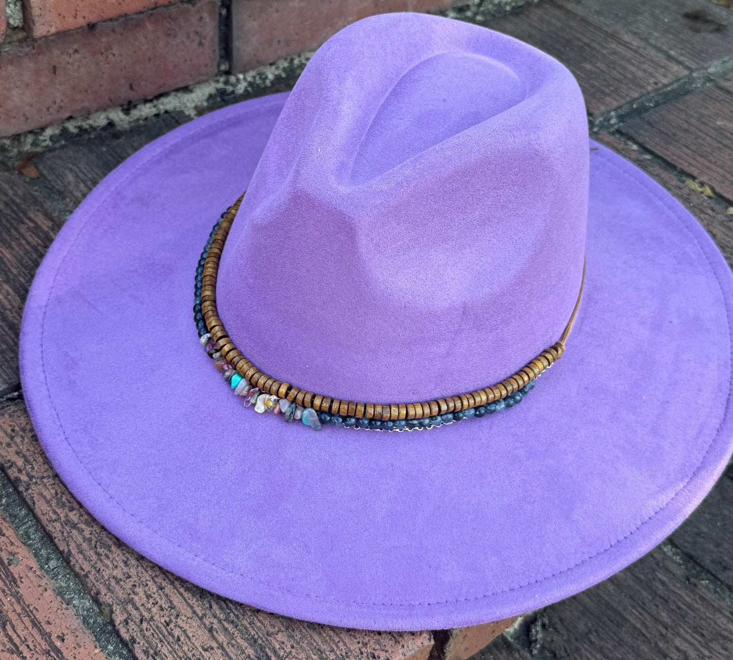 Stoned Suede Wide Brim Fedora