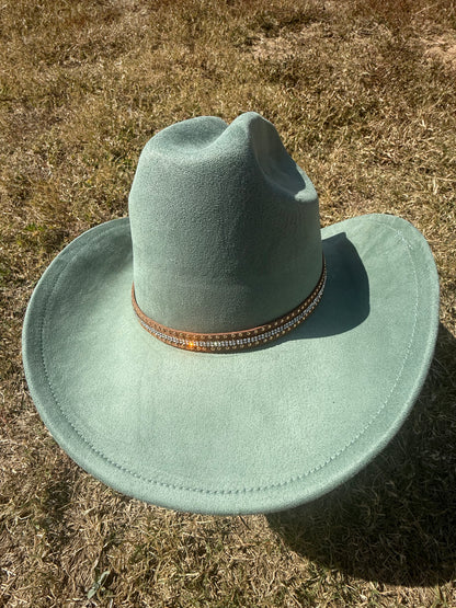 Premium Suede Cowboy Hat - Gold Design with Decorative Colorful Accents