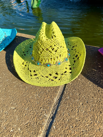 Spring Chain Hand Woven Straw Cowboy Hat