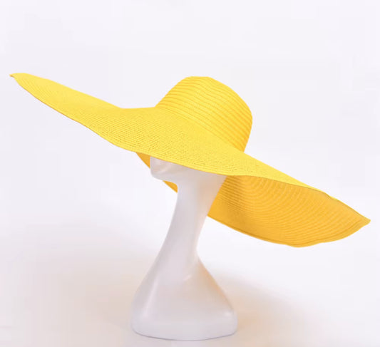 Jumbo floppy Beach hat- yellow - Accessorizmee