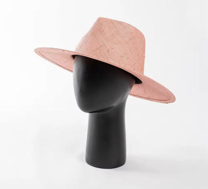 Wide Hand Woven stiff Straw Hat