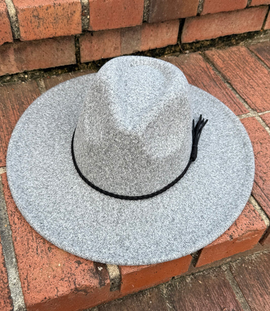 Wide Stiff Brim Granite Fedora - Unisex Adjustable Cotton & Polyester Hat with 10cm Brim & 12cm Height - Sun Protection Fashion Accessory - Accessorizmee