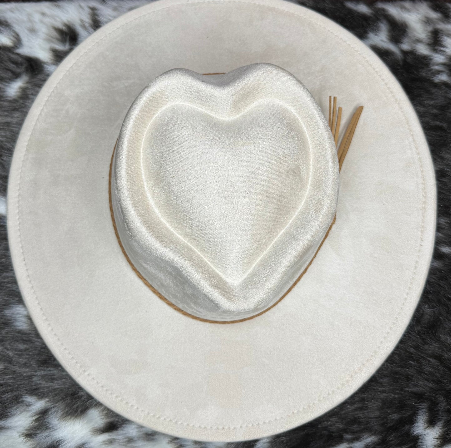 Hearted widebrim Vegan Fedora Hat