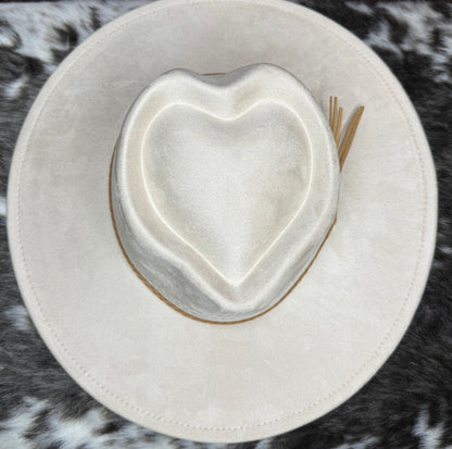 Hearted widebrim Vegan Fedora Hat