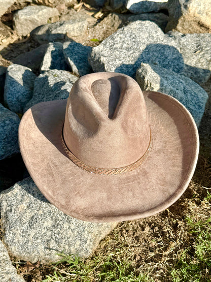 Rose Gold Suede Cowboy Hat