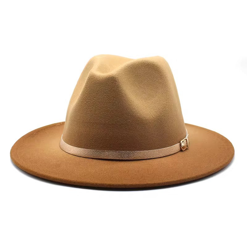 Gradient Fedora Hat-Cognac