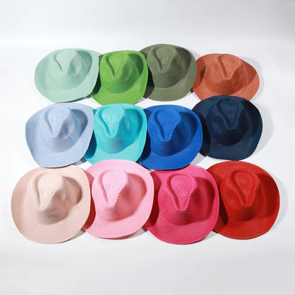 Cowboy Straw Roar Hat - Adjustable Band, Breathable Design, 56-58cm Size, 7cm Brim, 12cm Height, Unisex Western Style Accessory - Accessorizmee