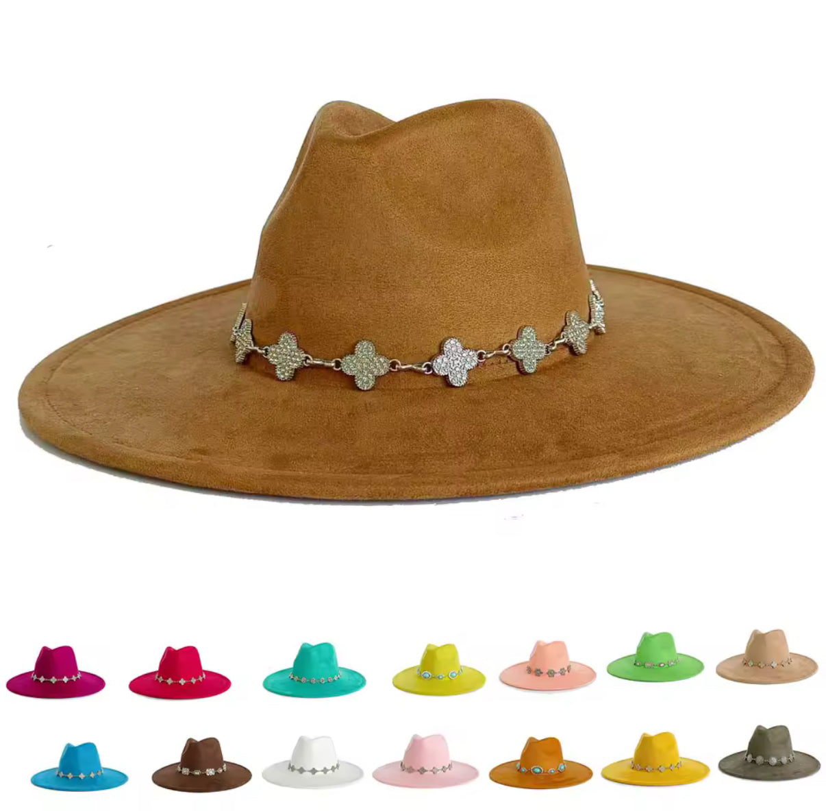 Diamond Suede Wide Brim Fedora