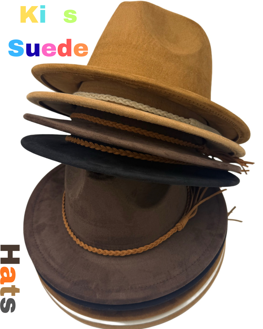 Kids Vegan Suede Fedora Hat