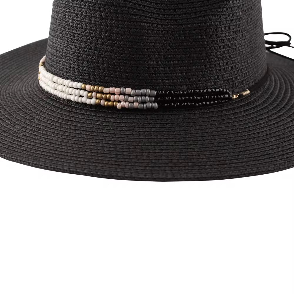 Beyond Straw Fedora Hat-Black