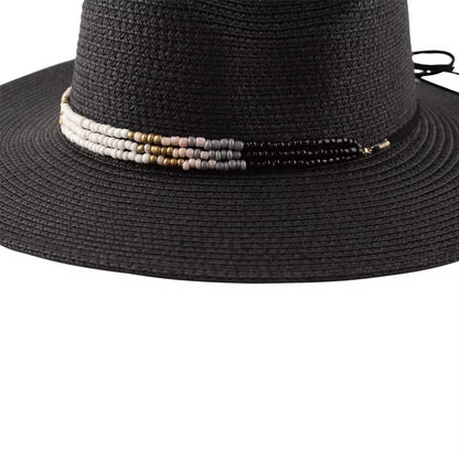 Beyond Straw Fedora Hat-Black