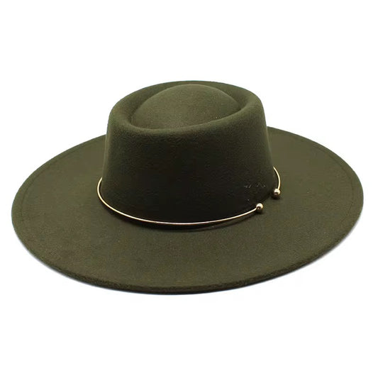 Round Radiant Widebrim Fedora- OliveGreen