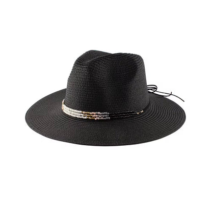 Beyond Straw Fedora Hat-Black