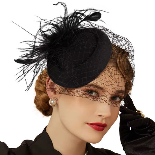 Women's Hair Clips Fascinator Headband Lace Headband Womens Wedding Dress Fascinator Veil Hat Bridal Headpieces for Wedding Veil