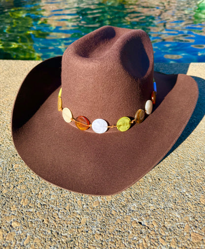 Button up 100% Wool Cowboy Hat Solid, Solid Cowboy Hat for Burning