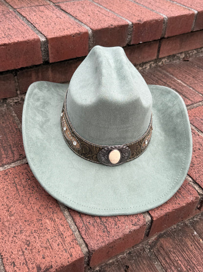 Premium Suede Cowboy Hat - Depths Design,  Unisex ,Adjustable & Stylish Suitable for Pyrography, Laser Engraving