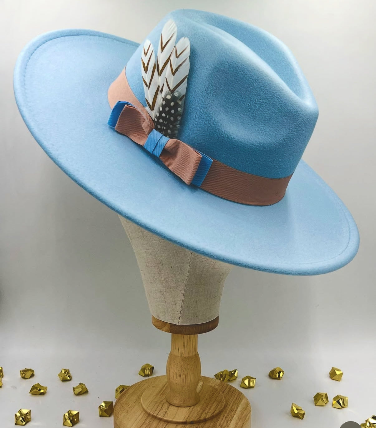 Luxury Fedora Hat -Ice Latte