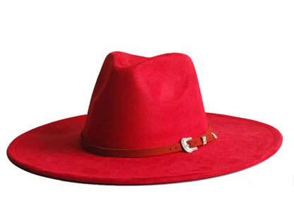 Vegan Suede Belted Wide Brim-Style Hat – Unisex ,Adjustable & Stylish Suitable for Pyrography, Laser Engraving